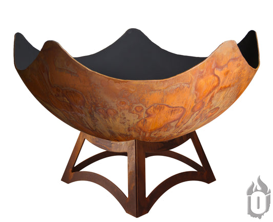 "Stellar" Artisan Wood Burning Fire Pit Bowl with Hollow Base (Made In USA)