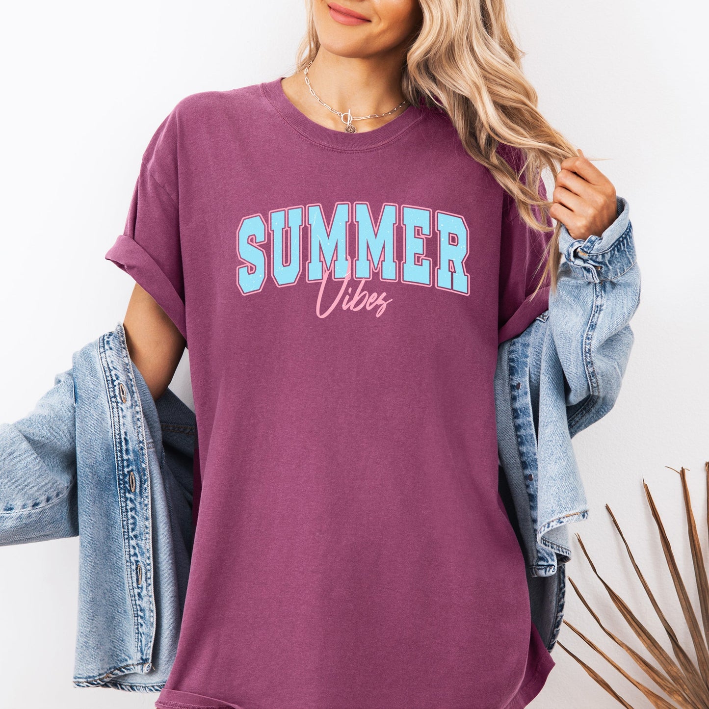 Summer Vibes, Two Tone, Retro, Varsity, Summer, Beach, Comfort Colors T-Shirt