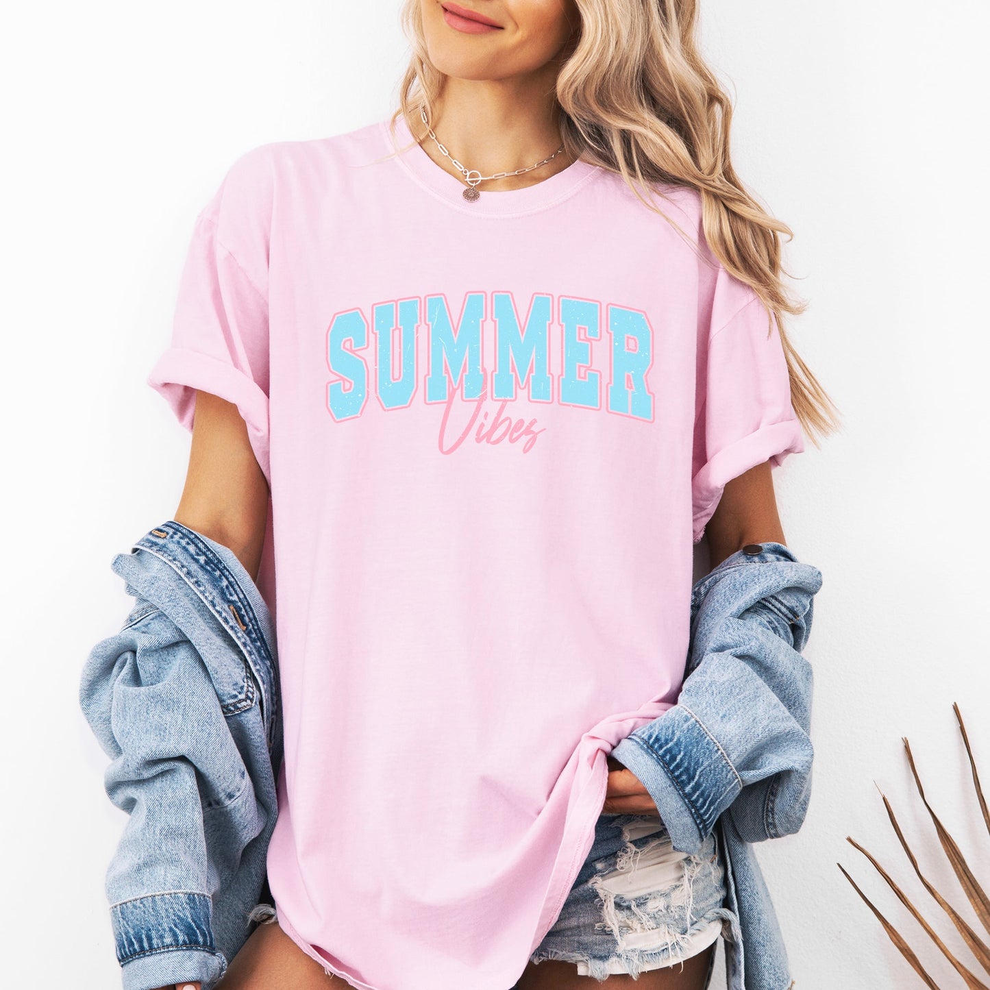 Summer Vibes, Two Tone, Retro, Varsity, Summer, Beach, Comfort Colors T-Shirt