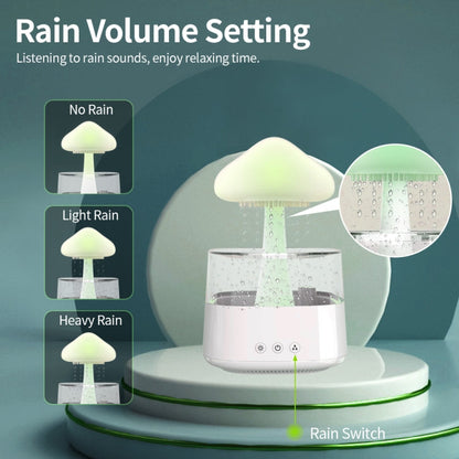 CH08 450ml Rain Humidifier Mushroom Cloud Colorful Night Lamp Aromatherapy Machine, Style: With Remote Controller(Light Wood Grain)