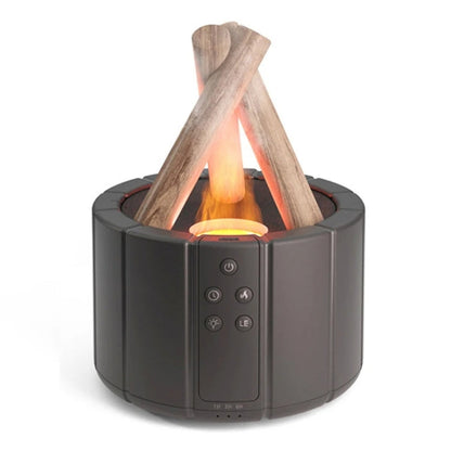 Bonfire Shaped Remote Control Aroma Diffuser Desktop Flame Humidifier, Color: Black