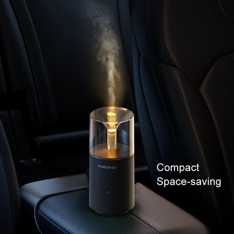 Candle Flame Aromatherapy Diffuser Automatic Scent Sprayer Mini Ambiance Candle Light Humidifier(129 Black)