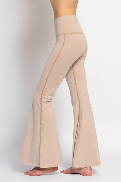 Solid Tan Crop Bell Bottom ♡ Yoga Hippie Flare Bell Bottoms