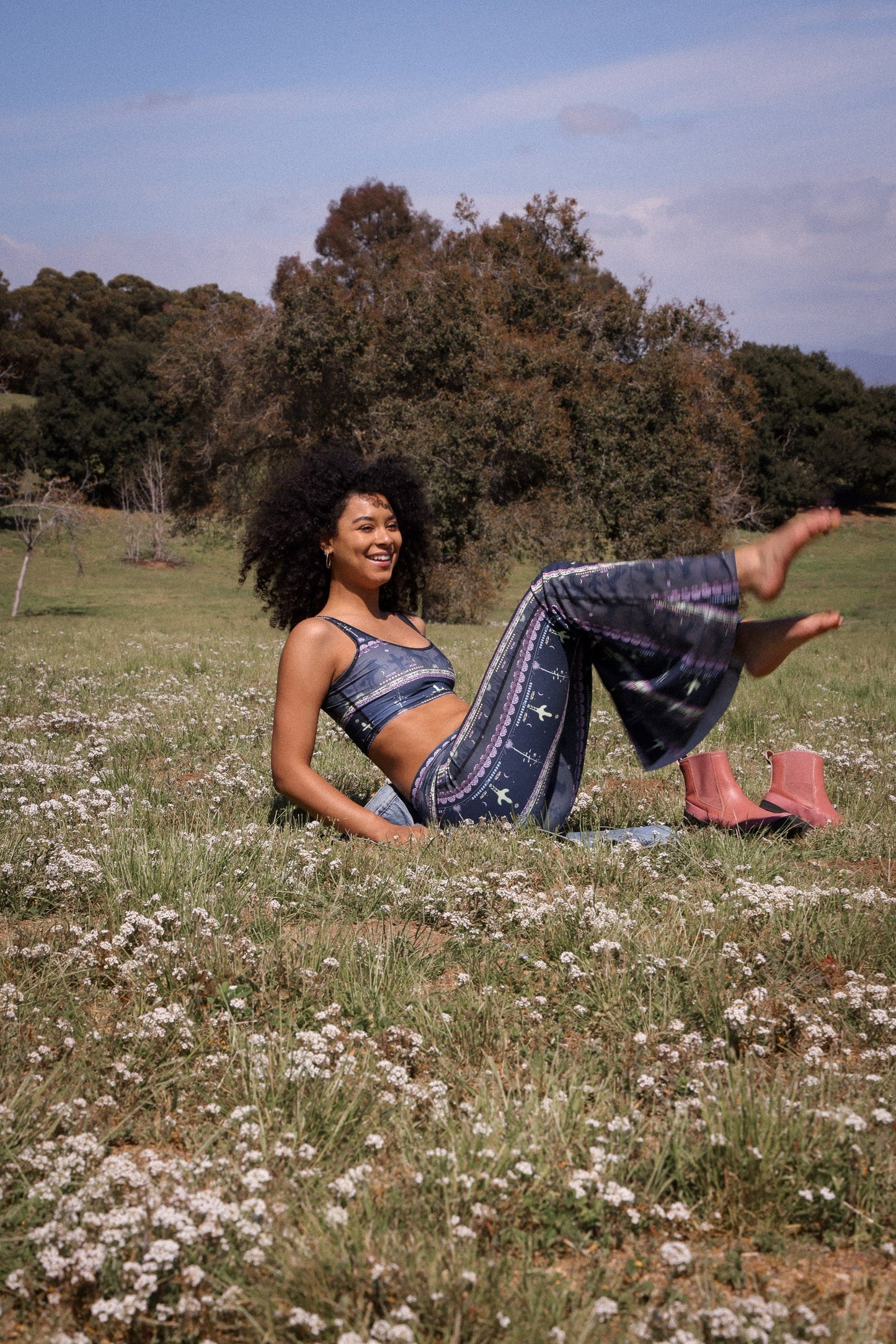 Wild and Free Crop Yoga Hippie Flare Bell Bottoms