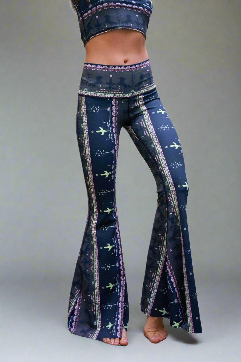 Wild and Free Crop Yoga Hippie Flare Bell Bottoms