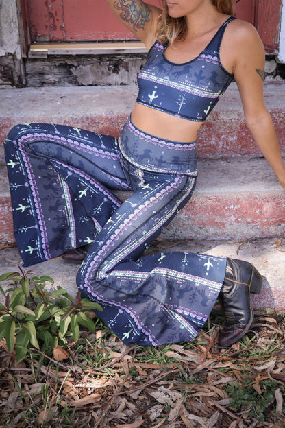 Wild and Free Crop Yoga Hippie Flare Bell Bottoms