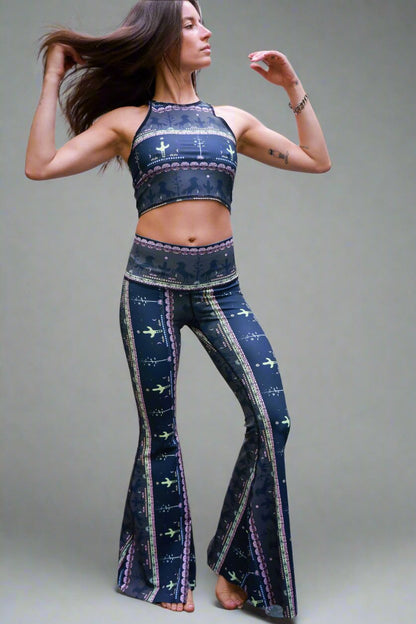 Wild and Free Crop Yoga Hippie Flare Bell Bottoms