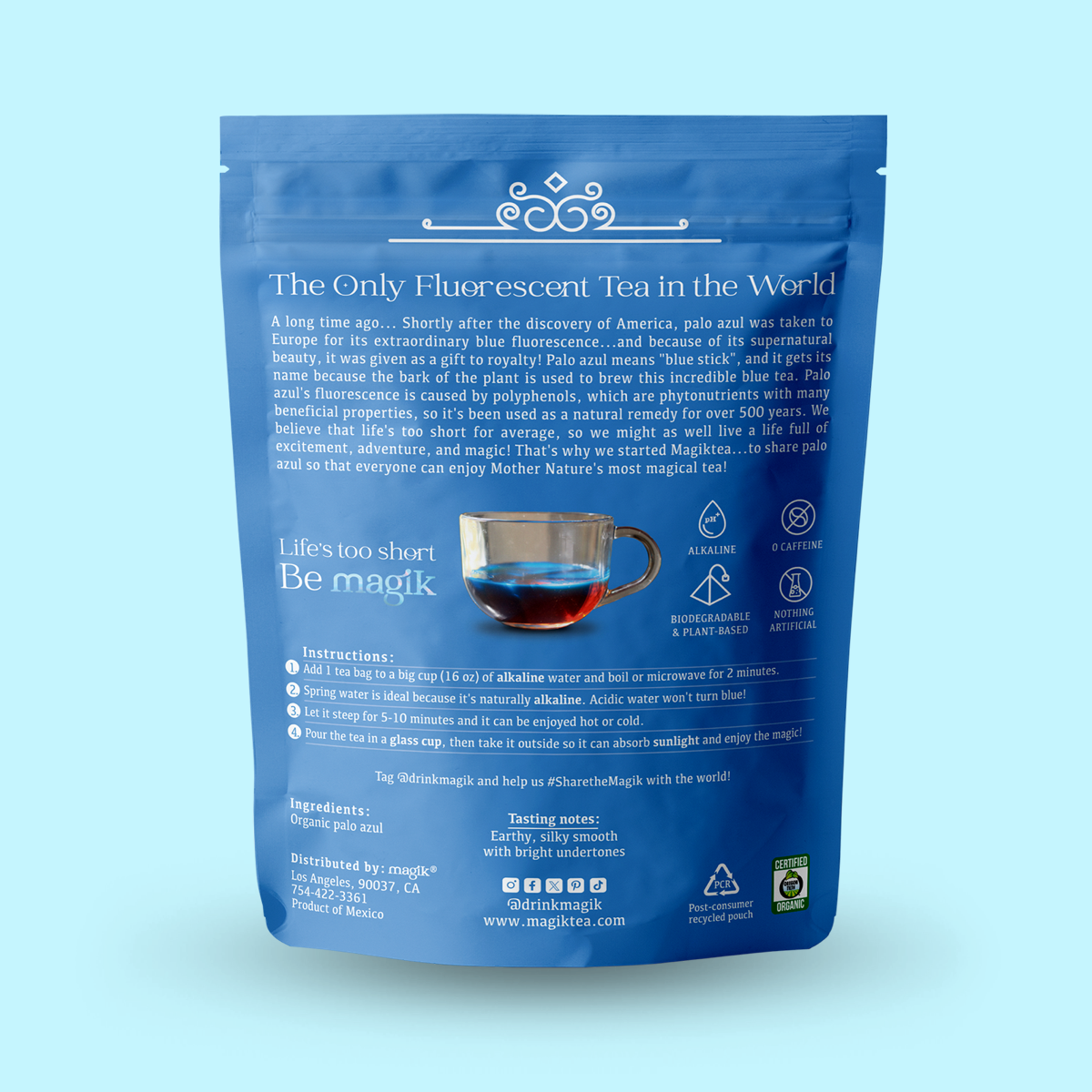 Palo Azul, 15 Plant-Based Tea Bags, USDA Organic