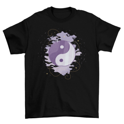 Yin yang mystic symbol t-shirt design