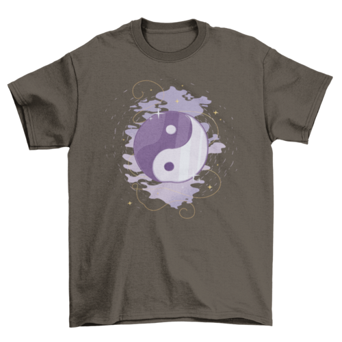 Yin yang mystic symbol t-shirt design