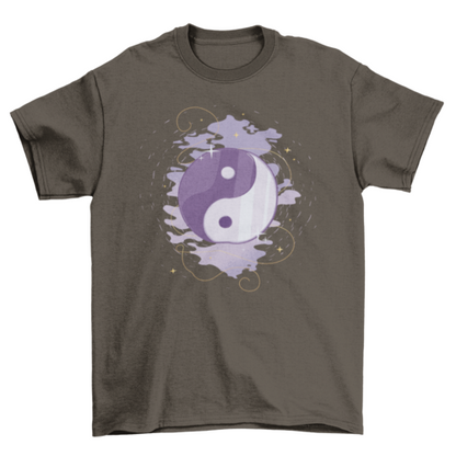 Yin yang mystic symbol t-shirt design