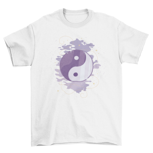 Yin yang mystic symbol t-shirt design