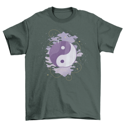 Yin yang mystic symbol t-shirt design