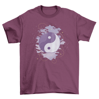 Yin yang mystic symbol t-shirt design