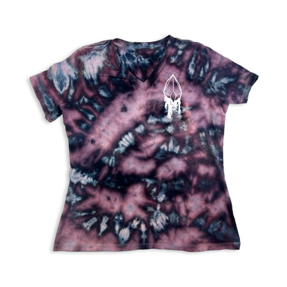 Lunar Alchemist - Women’s Tie-Dye Vneck Infused with Moonstone