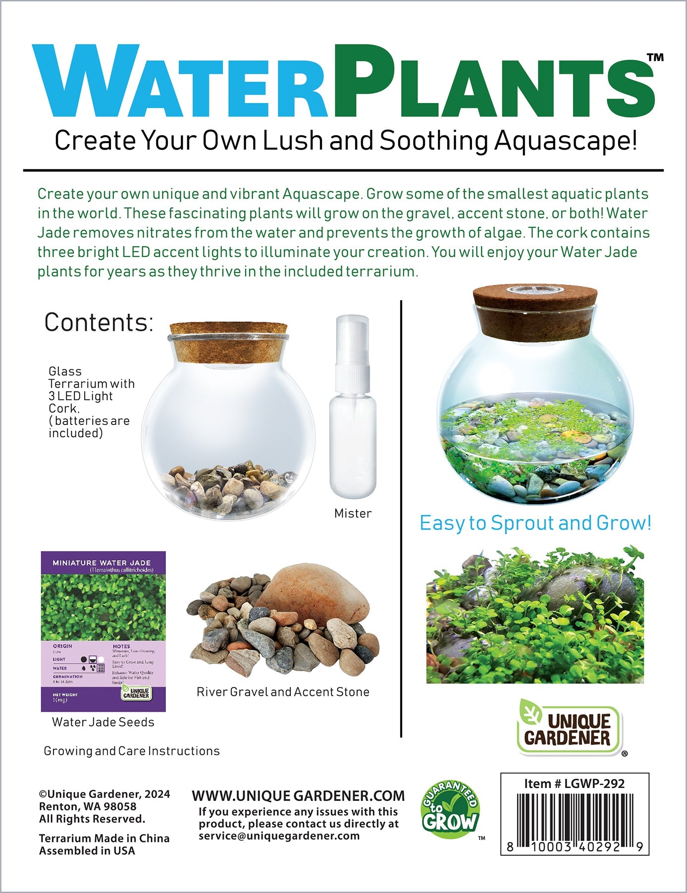 WaterPlants- Grow Lush Aquatic Plants from Seed! Thrives With Minimal Care