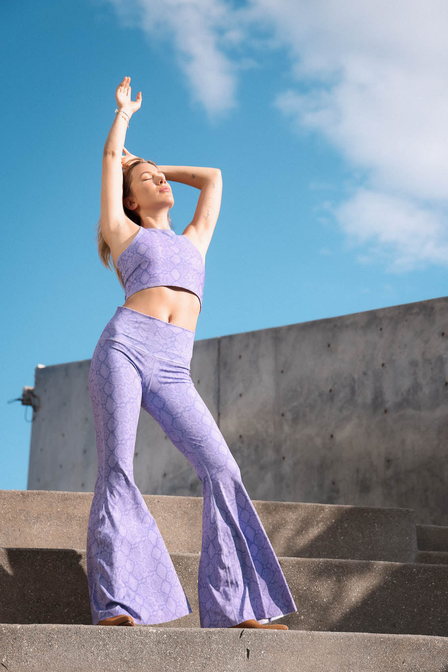 Lilac Snake Yoga Hippie Flare Bell Bottoms