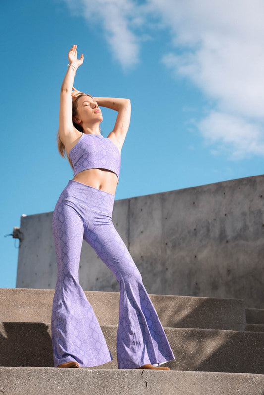 Lilac Snake Yoga Hippie Flare Bell Bottoms