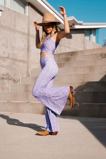 Lilac Snake Yoga Hippie Flare Bell Bottoms