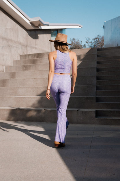 Lilac Snake Yoga Hippie Flare Bell Bottoms