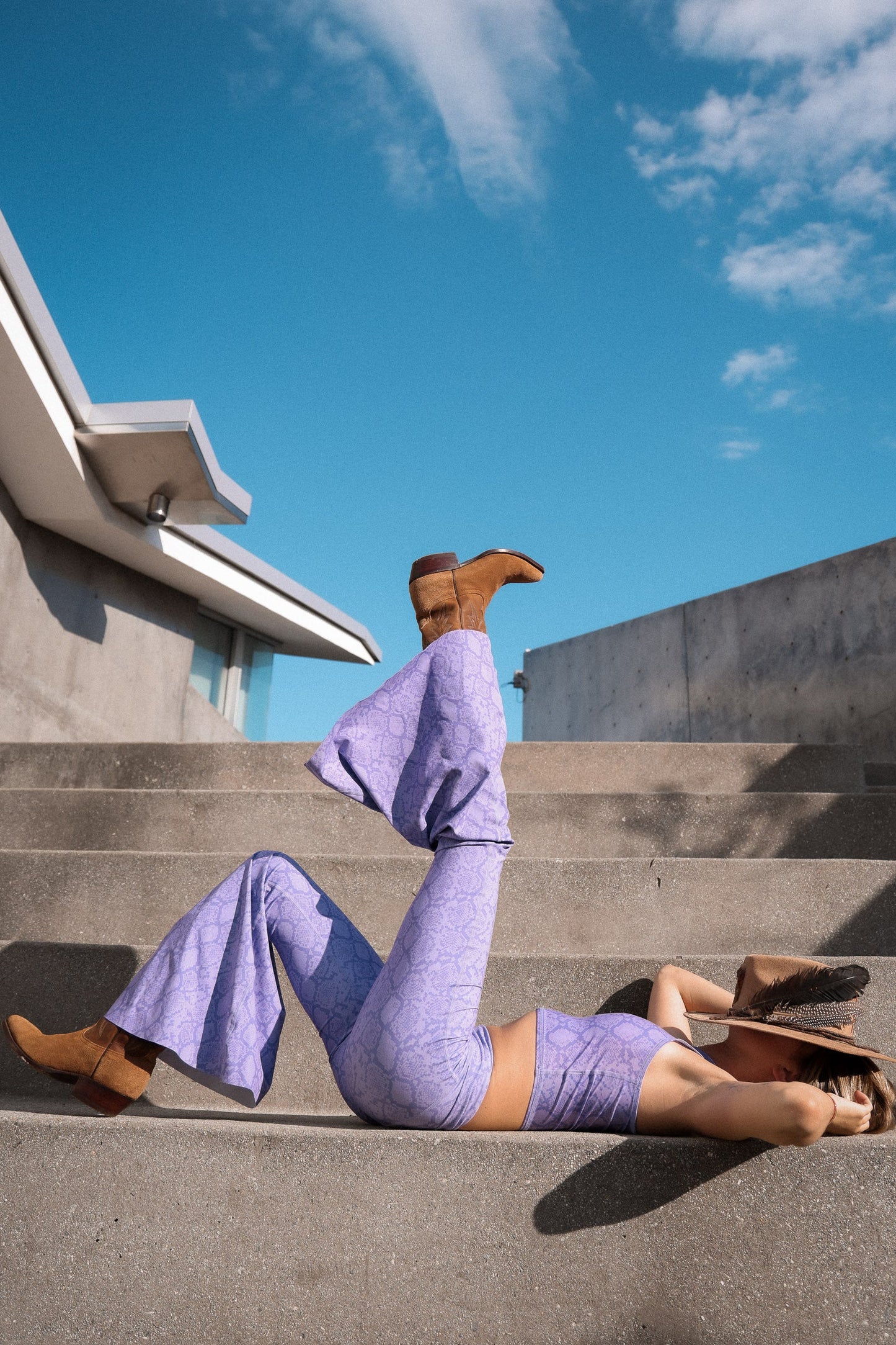 Lilac Snake Yoga Hippie Flare Bell Bottoms