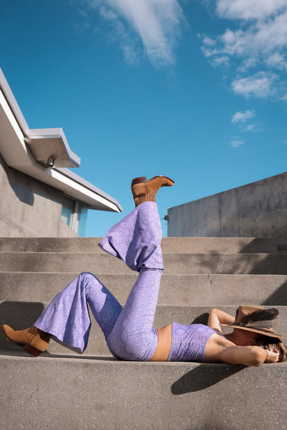 Lilac Snake Yoga Hippie Flare Bell Bottoms