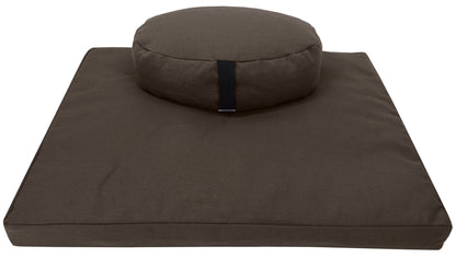Hemp Meditation Cushion Set Zafu and Zabuton - Hemp fabric, Organic Buckwheat Hulls