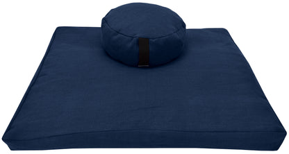 Hemp Meditation Cushion Set Zafu and Zabuton - Hemp fabric, Organic Buckwheat Hulls