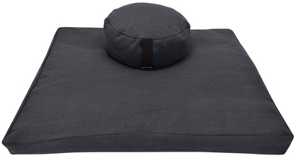 Hemp Meditation Cushion Set Zafu and Zabuton - Hemp fabric, Organic Buckwheat Hulls