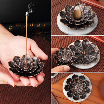 4Pack Incense Holder Cone Incense Burner Holder with Ash Catcher for Home Office Fragrance Accessories