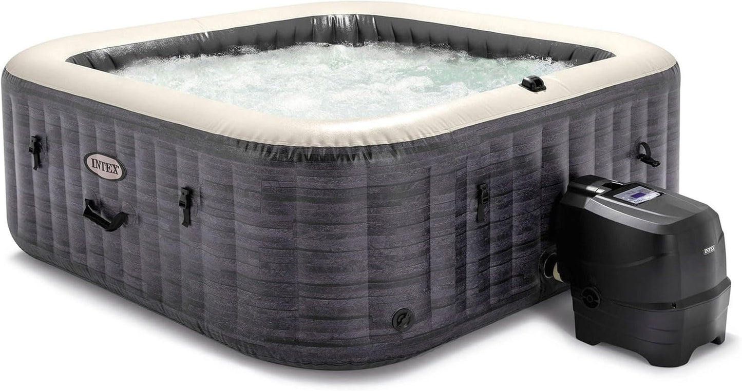 Purespa plus Greystone Square Hot Tub 6 Person Inflatable 94" Outdoor