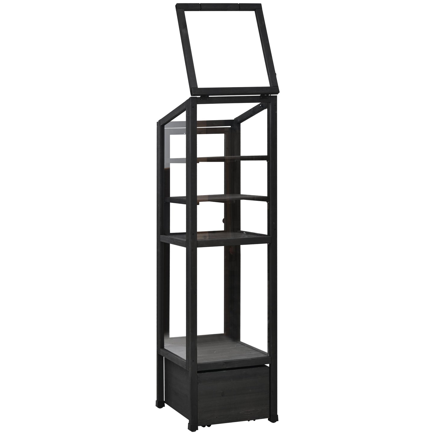 62.4inch Height Wood Garden Greenhouse Balcony Portable Mini Cold