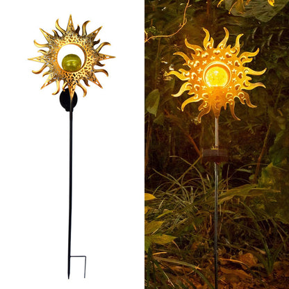 SolarEra Garden Stake Solar Lights Outdoor Sun Decor, Crackle Glass