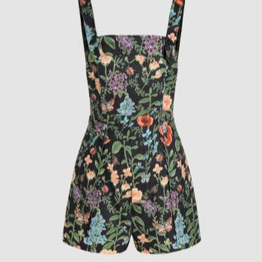 Cider [7 Colors, Size 0-26] Women'S Lightweight Corduroy Floral Wide Leg Romper & Jumpsuits with Adjustable Button & Pockets, Casual Solid Sleeveless Romper for Summer Outdoor Vacation Holiday, One Piece Outfit Clothes