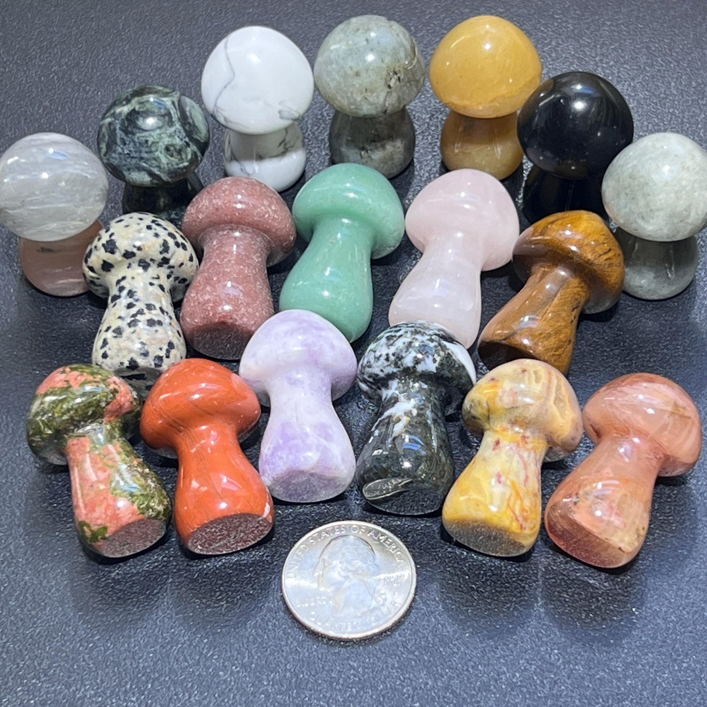 Mixed Crystal Mushrooms Gemstone Carving Decor Bulk