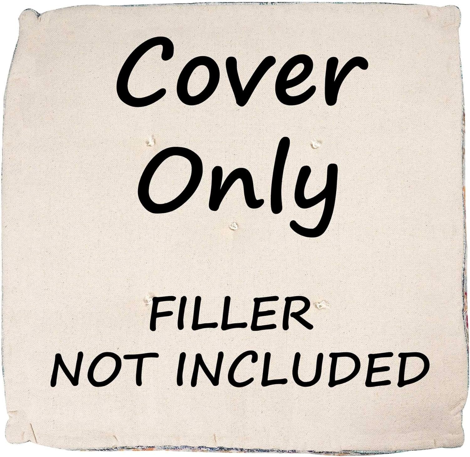 Boho Chic Outdoor Floor Cushion Cover - 24X8 Inches - Square Pillow Case for Garden Party, Pool, Balcony, Patio and More