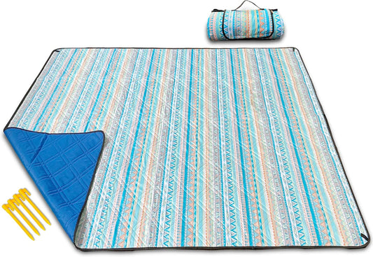 Picnic Blanket Beach Blanket Sandproof Waterproof 79''X59'' 3 Layers, Sandproof Beach Blanket, Picnic Blanket Waterproof Extra Large Beach Blanket (Bohemia 79X59)