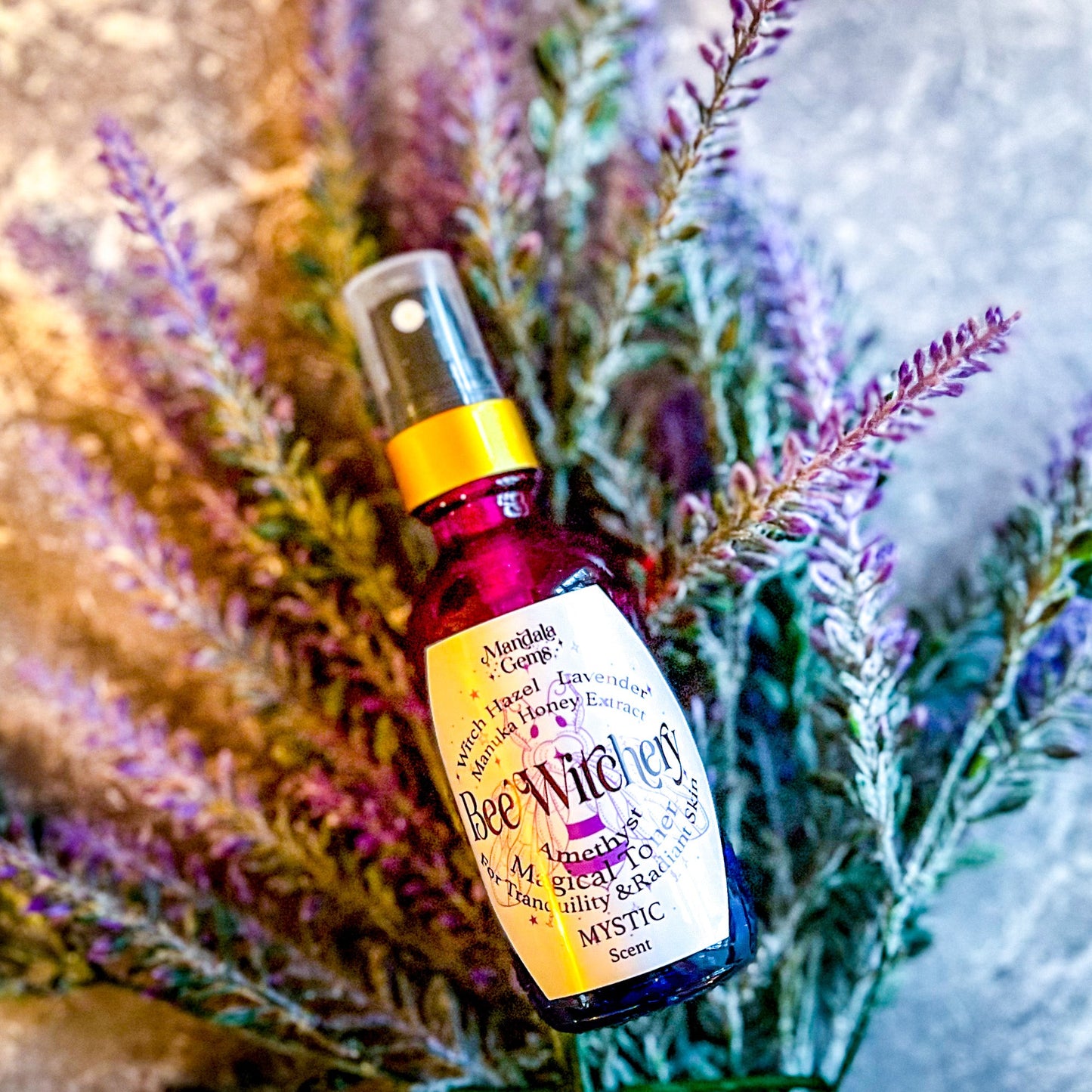 Beewitchery Mystic. Lavender Witch Hazel Toner with Amethyst