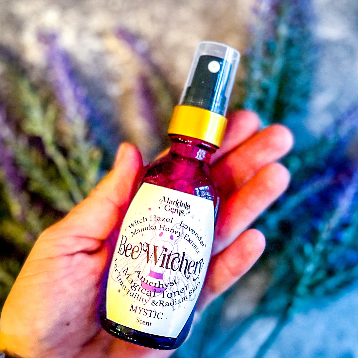Beewitchery Mystic. Lavender Witch Hazel Toner with Amethyst