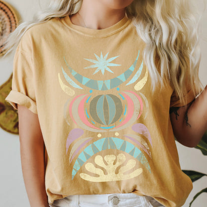 Boho Folk Art Celestial Star Comfort Colors Tshirt
