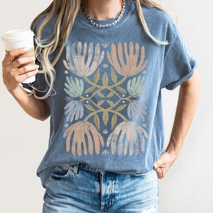 Boho Folk Art Chic Floral Comfort Colors Tshirt