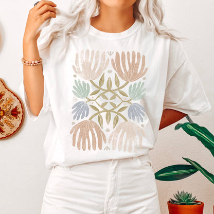 Boho Folk Art Chic Floral Comfort Colors Tshirt