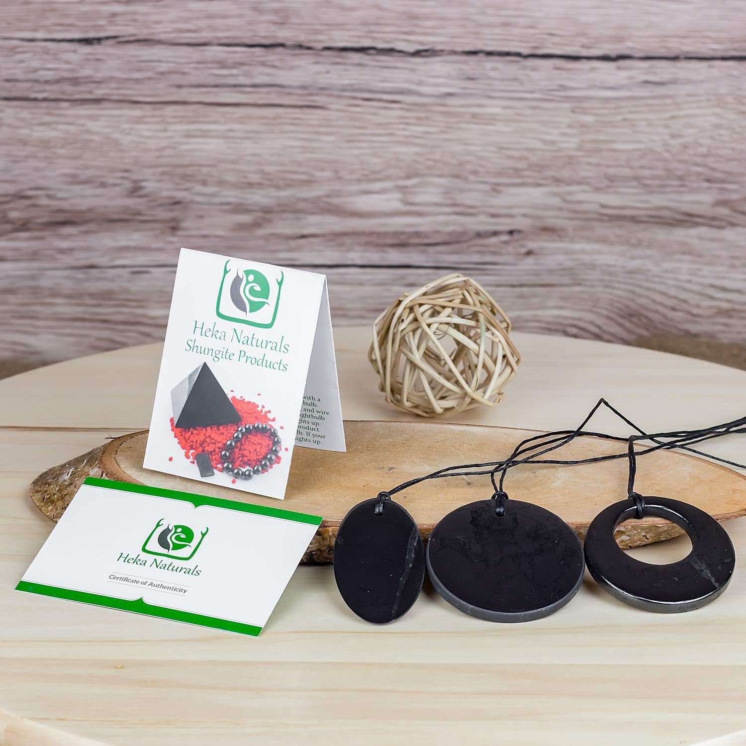 Shungite Crystal Necklace Pendant Set - Spiritual Jewellery & Chakra Necklace - Trendy Jewellery Healing Crystals Black Necklace for Negative Energy Protection