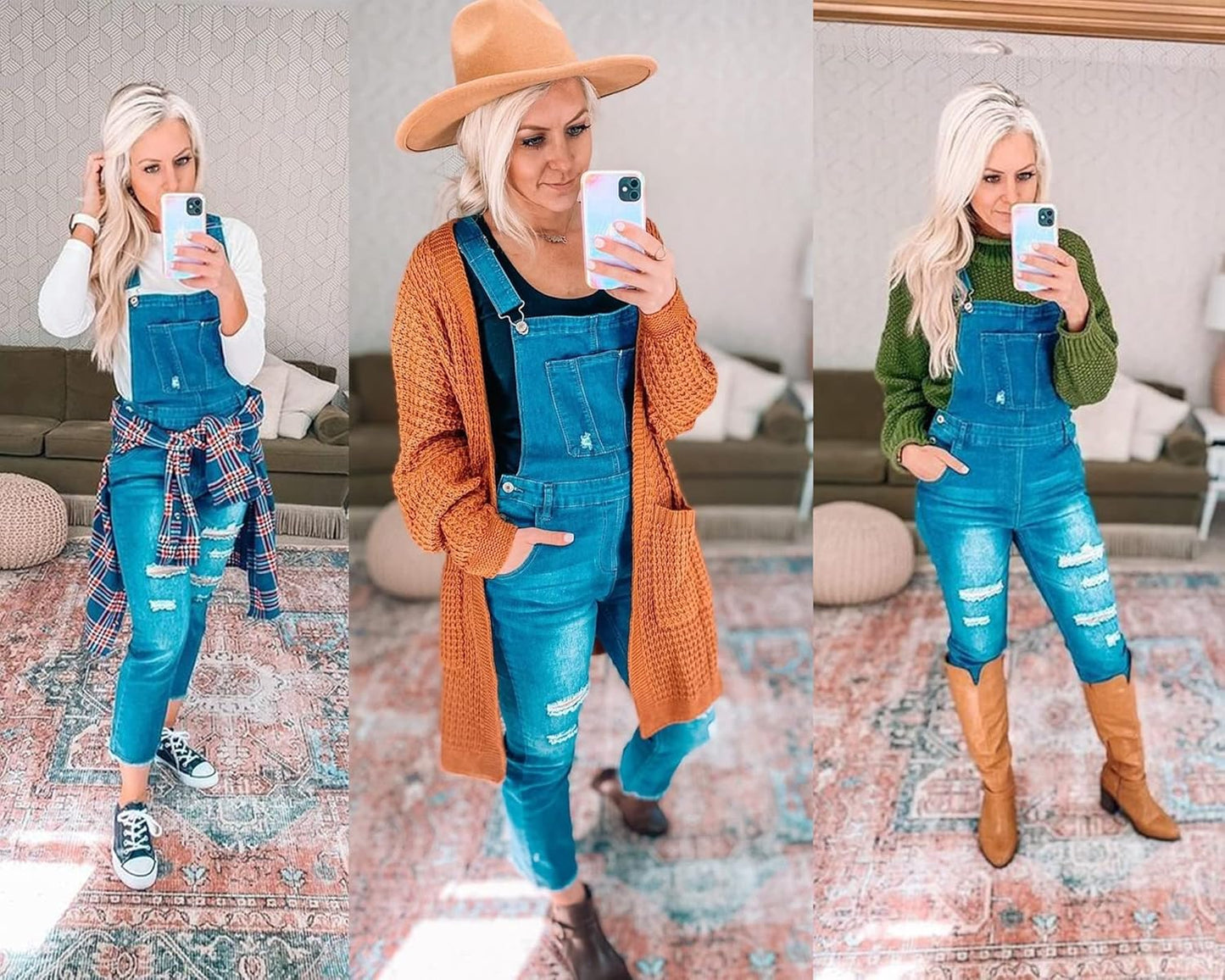 Women'S Casual Stretch Adjustable Denim Bib Overalls Jeans Pants Jumpsuits