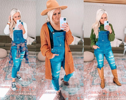 Women'S Casual Stretch Adjustable Denim Bib Overalls Jeans Pants Jumpsuits