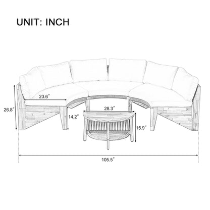 6 - Person Outdoor Seating Group with Cushions and A Coffee Table(old