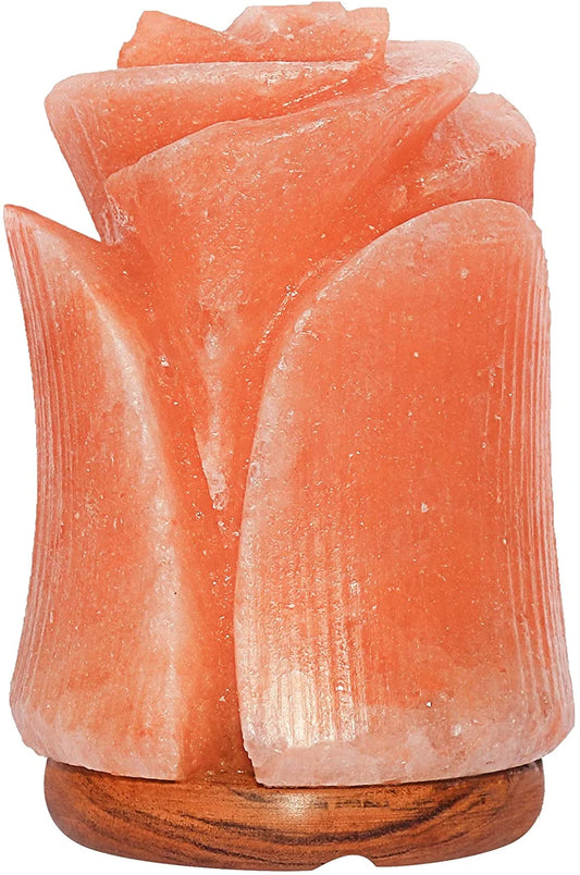 Natural Himalayan Salt Lamp Electric | Hand Carved Flower Pink Crystal Rock Salt from Himalayan Mountains | Sourced from Pakistan