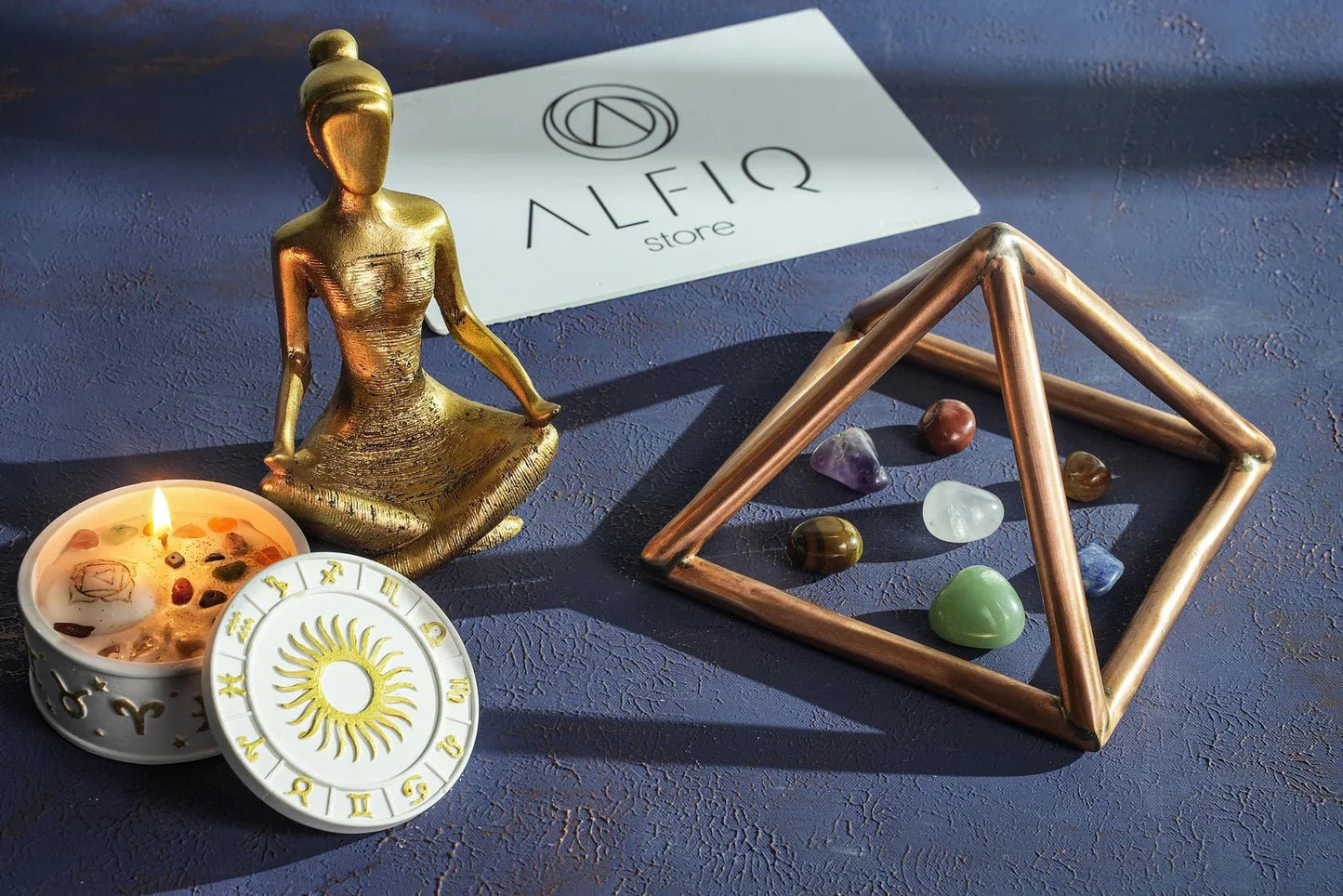 Copper Meditation Pyramide | Solid Copper Chackra Opener Pyramide | Handmade Copper Energy Cleaning Set