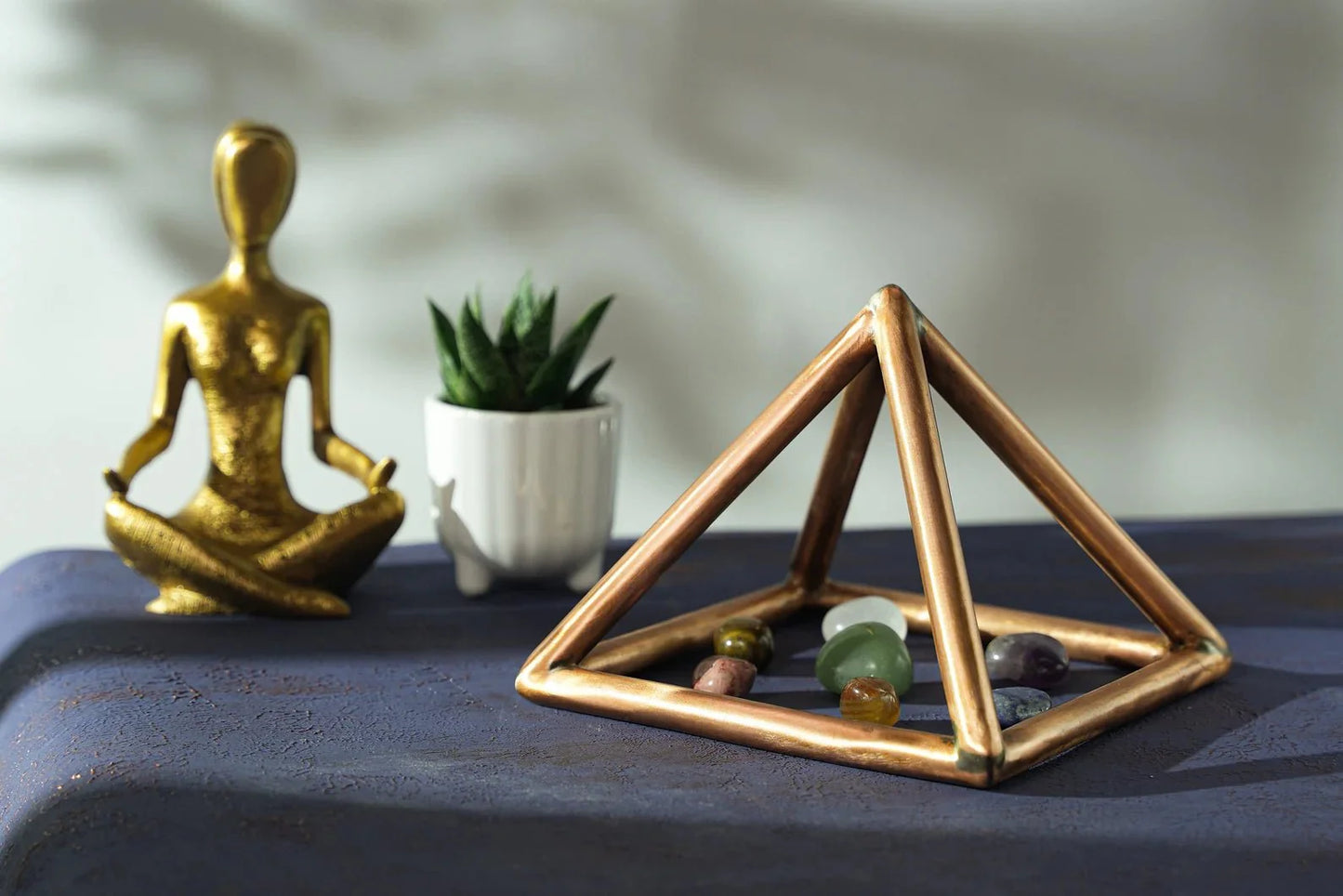 Copper Meditation Pyramide | Solid Copper Chackra Opener Pyramide | Handmade Copper Energy Cleaning Set