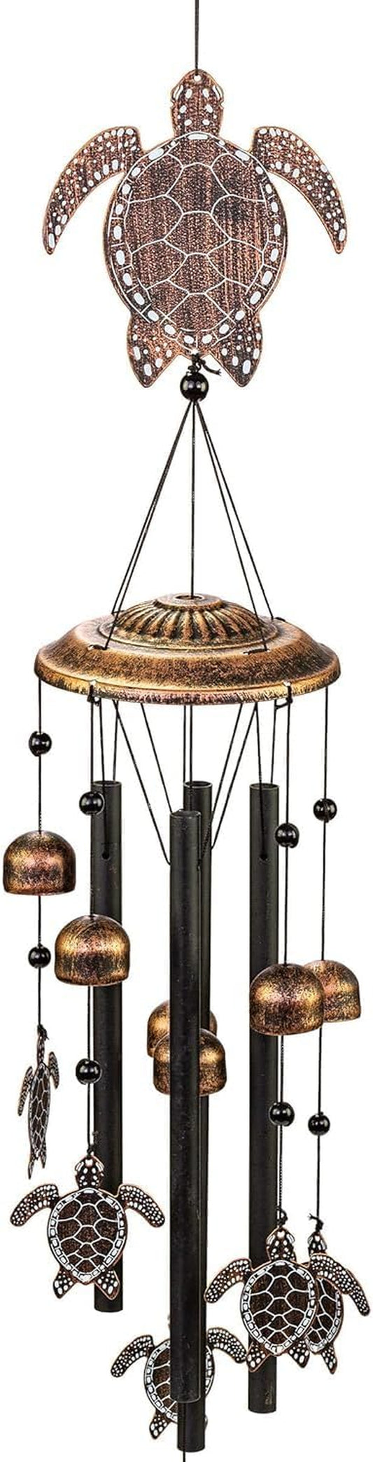 32" H Rustic Sea Green Tribal Turtles Wind Chimes for outside Unique Sea Turtle Windchimes for Outdoor Decoration and Garden Decoration, Gift for Women, Mom, Grandma, Unisex